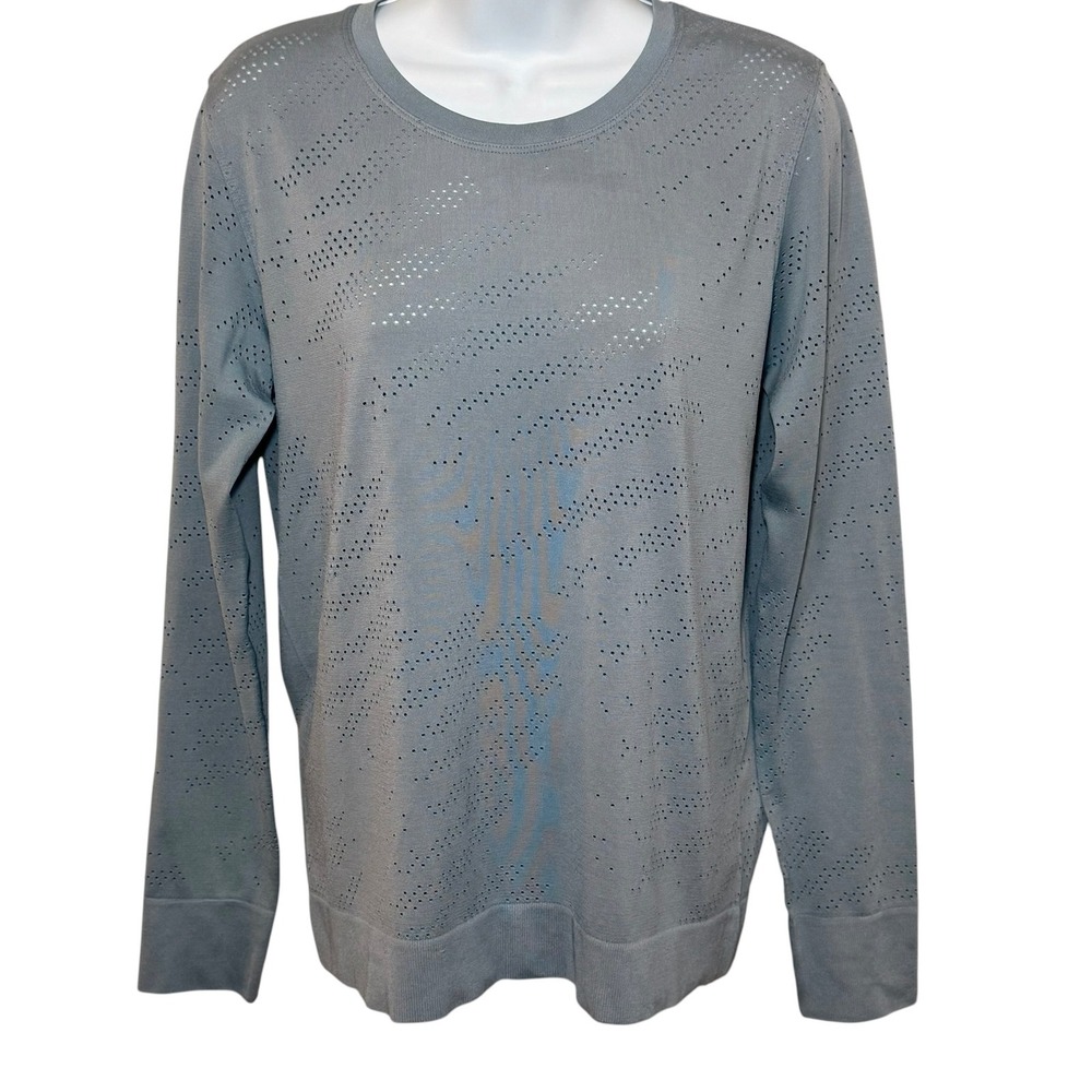 Lululemon Swiftly Relaxed Long Sleeve Shirt Womens Large Blue-Gray Crewneck